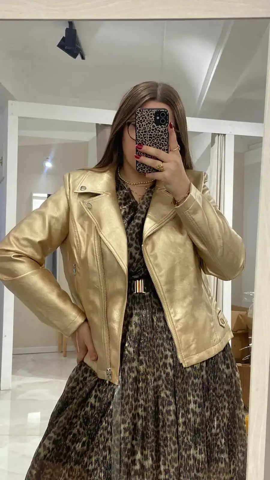 veste perfecto doré lucie